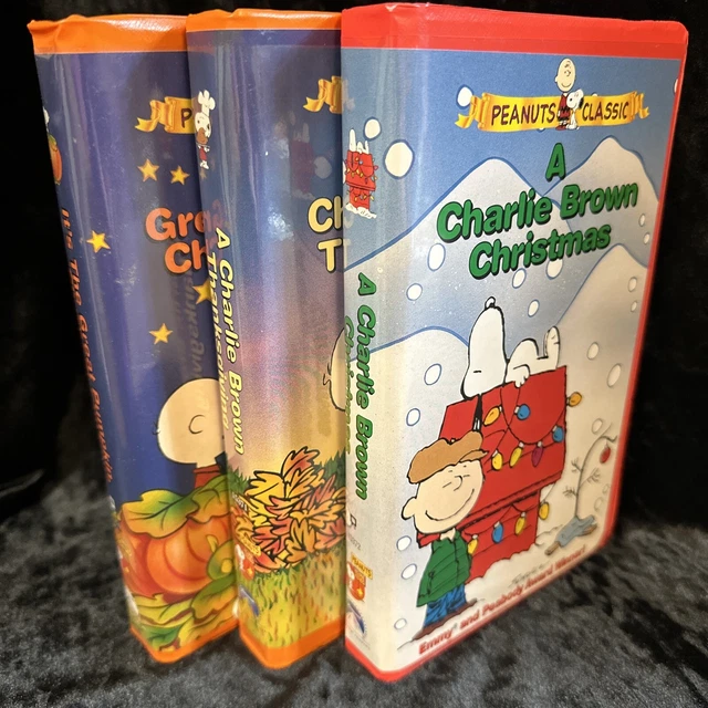 3 PEANUTS CLASSIC VHS Great Pumpkin, Charlie Brown Thanksgiving ...