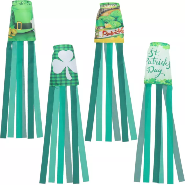 4 Pcs Irische Luftröhrenflagge Polyester Parteifahne Hängende Dekoration