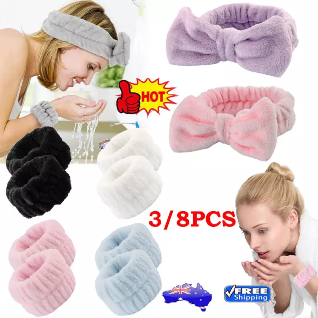 3/8x Face Wash Wristbands Microfiber Absorbent Wrist Washband For Washing Face