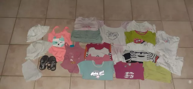 Vêtements bébé fille  été 23 mois/2 ans lot de 20 pièces !