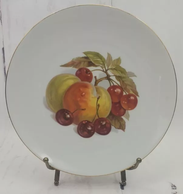 Vintage Bareuther Waldsassen Bavaria Germany Fruit Dessert Plate Peach Cherries