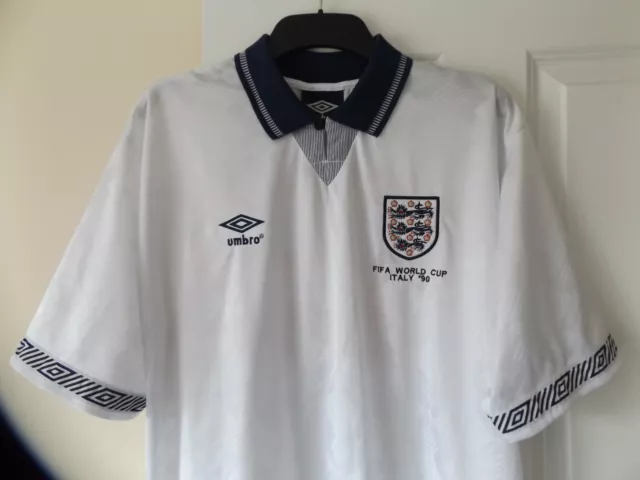 Official Umbro Product England Football Shirt Italia 90 World Cup 1990 2XL XXL.