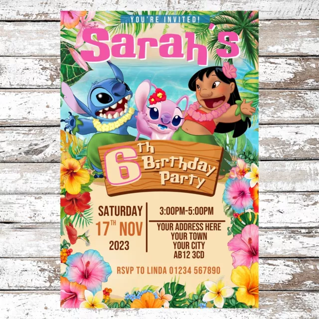 Lilo and Stitch Birthday Party Invitations - Personalised Digital