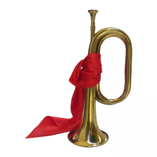 Kavallerie-Trompete aus Messing mit rotem Tuch für professionelle 3