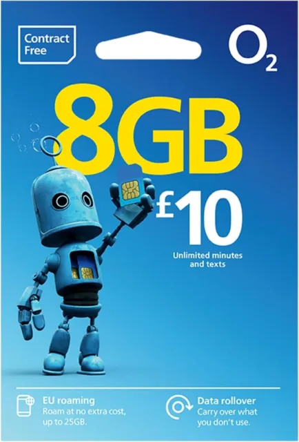 OFFICIAL O2 NETWORK PAY AS YOU GO 02 o2 SIM CARD SEALED UNLIMITED CALLS & TEXTS