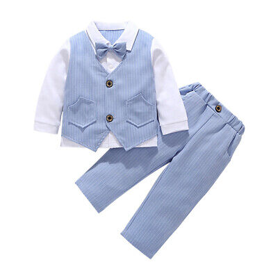 Baby Boy Formal Party Wedding Outfit Clothes Sets Christening Tuxedo Suit Dress