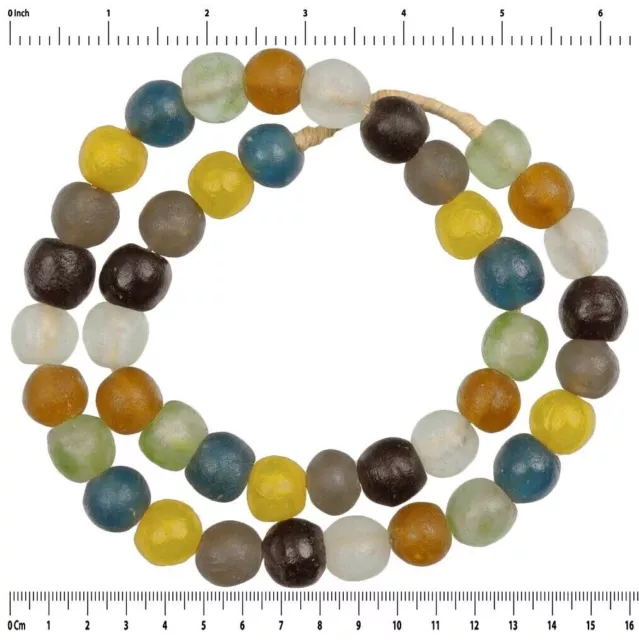 African trade beads recycled powder glass Krobo ethnic jewelry tribal necklace