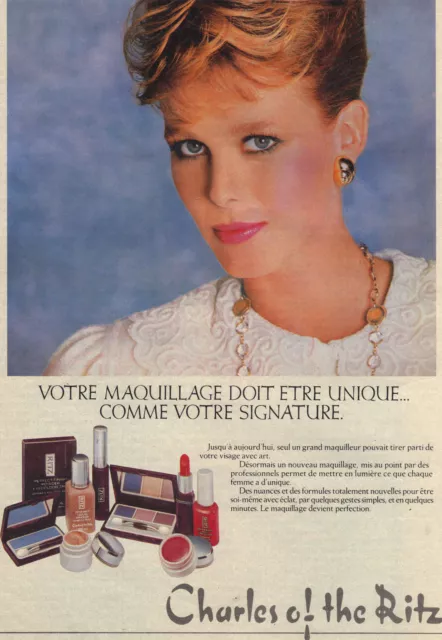 PUBLICITE ADVERTISING  1981   CHARLES OF THE RITZ  cosmétiques cremes de beauté