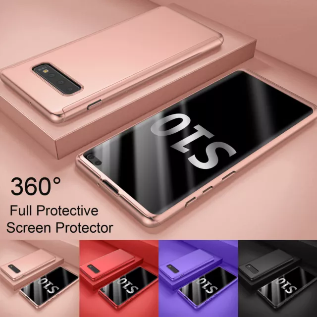 For Samsung Galaxy S10 + / S10e 360° Shockproof Case + Tempered Glass Protector