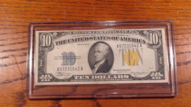 1934A Ten Dollar Silver Certificate North Africa Note Circulated $10 Bill Buy It