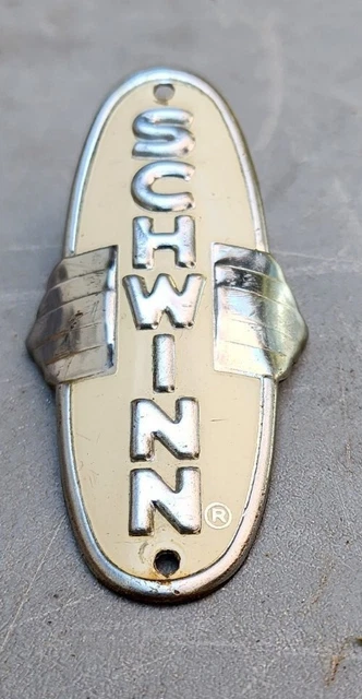 VINTAGE SCHWINN wings brass headbadge. VINTAGE SCHWINN wings brass headbadge.