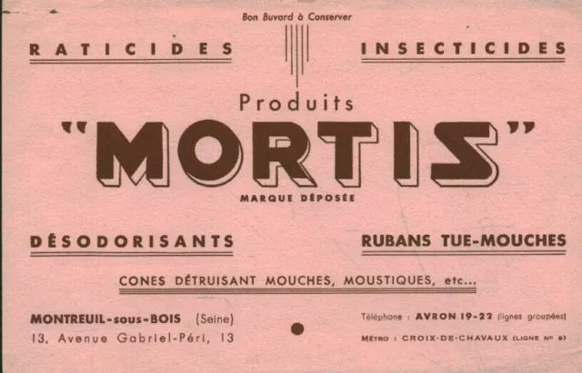 Buvard vintage produits Mortis