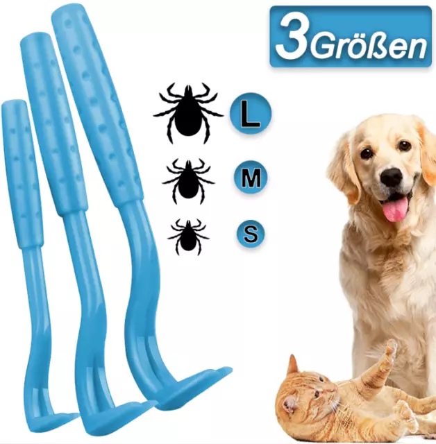 ✅ Zecken-Haken 3er - Set ✅ Zecken Entferner Greifer Haken Hund Katze ✅ 3 Farben✅