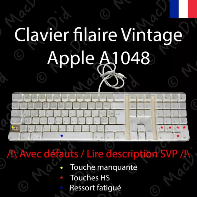 Apple Pro Clavier AZERTY avec Fil - Blanc (A1048)