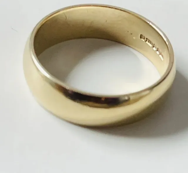 SOLID  9CT GOLD 6mm  WEDDING RING-SIZE  Q POLISHED  Hallmarked