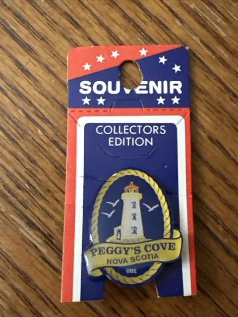Peggys Cove Souvenir Pin Original Backing Nova Scotia Canada Lighthouse NIP
