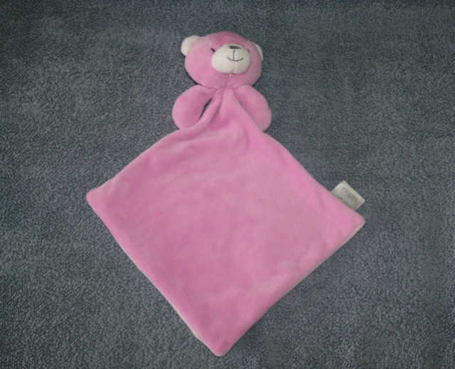 Mes Petits Cailloux Doudou Ours Plat Rose Blanc Forme Triangle Etat Neuf