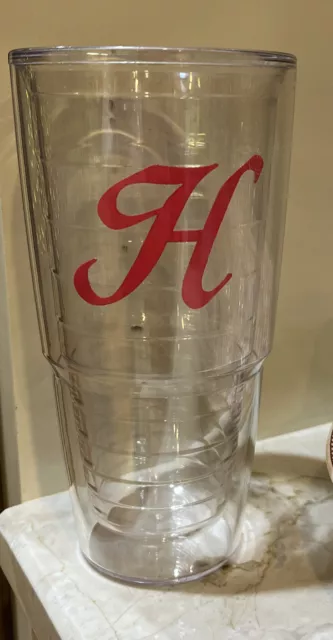 Tervis Tumbler Initial “H” In Pink 24oz Insulated Cup
