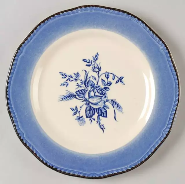 Wood & Sons Colonial Rose Blue Accent Salad Plate 3482699