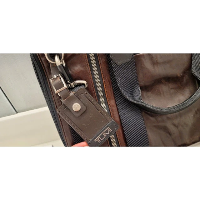 Tumi Aviano Slim Briefcase Alpha Bravo Academy Leather Briefcase In Dark Brown