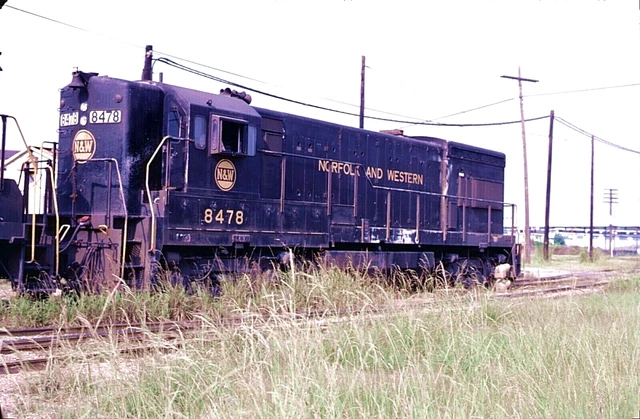 Duplicate Kodachrome Slide Norfolk & Western U-30B #8478 Houston, Tx Oct 1, 1978