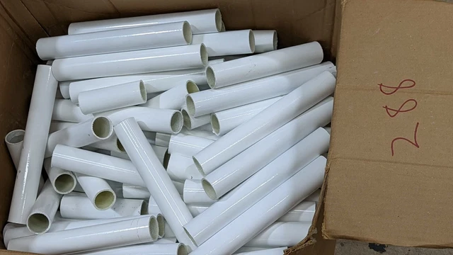 5 Lot Fiberglass Round Tube 1.50" OD X 1.30" ID x 10" White 0.100" Wall Antenna