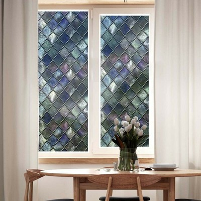 Raining Decalcomania per Privacy 3D Adesivo per vetri per vetri 45x100cm Decorativo Adesivo Arcobaleno Autoadesivo Anti UV colorato 