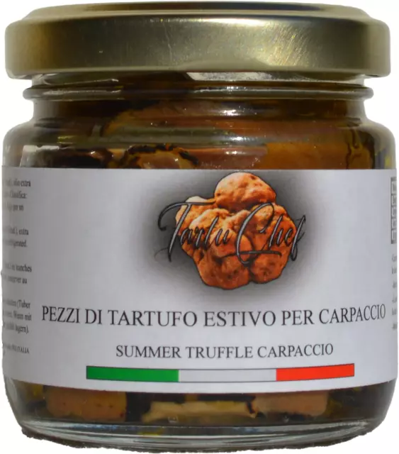 Carpaccio di Tartufo Estivo Fresco Tartufo Nero a Fette Vasetto 80g