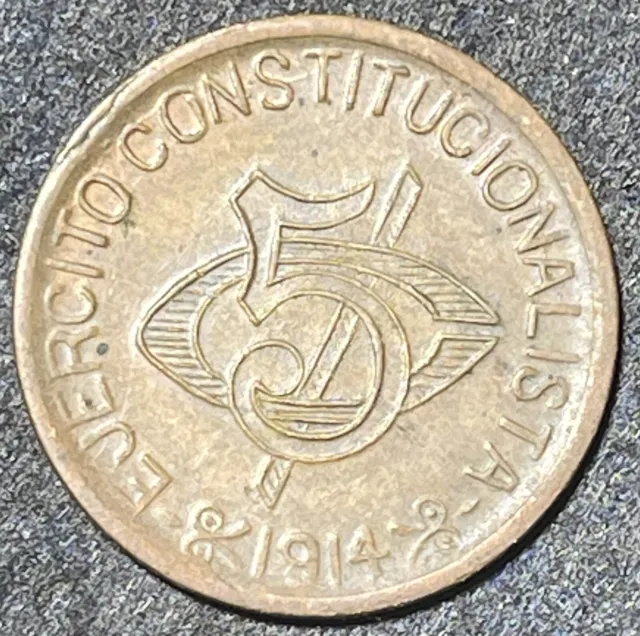MEXICO  - 5 CENTAVOS - 1914 CHIHUAHUA KM-613 Constitutionalist Army