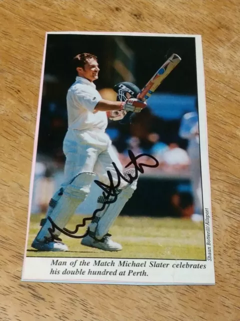 Michael Slater Australia Test Cricketer Signed Magazine Photo