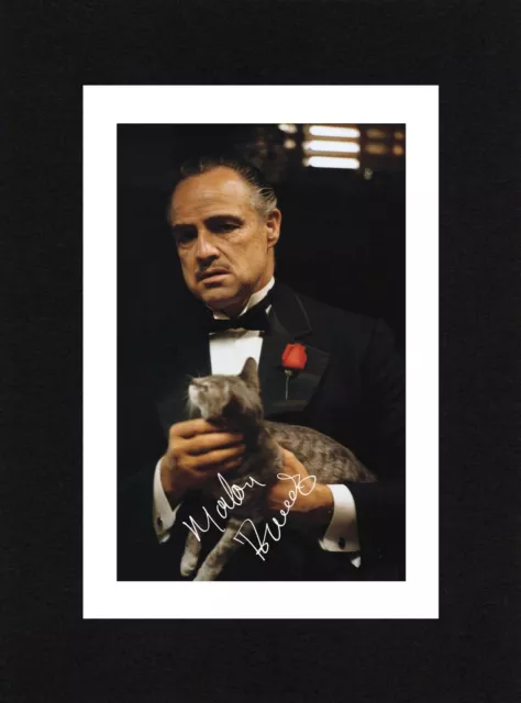 8X6 Mount MARLON BRANDO Signed PHOTO Print Gift Ready To Frame THE GODFATHER