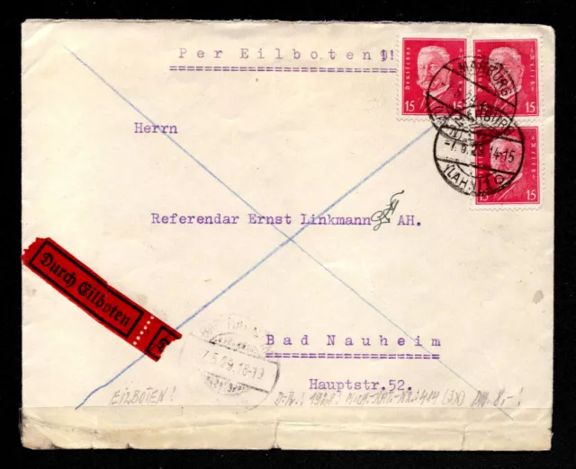 DR Eil-Brief MARBURG (LAHN) - Bad Nauheim - 7.5.29 - Mi.414