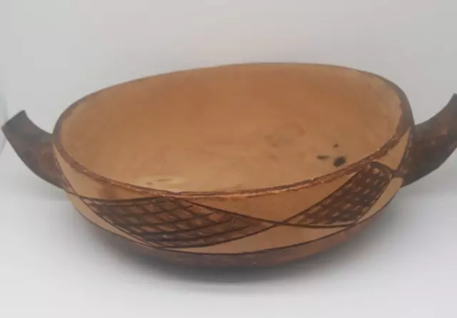Vintage African Kenya Tribal Folk Art Small Wooden Carved Bowl