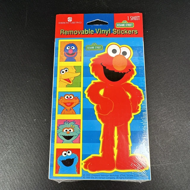 VINTAGE 2000 ELMO Removeable Vinyl Stickers 1 Sheet Sesame Street New