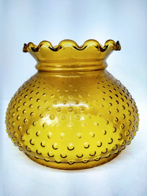 Amber Glass Hobnail Lamp Shade 7" fitter
