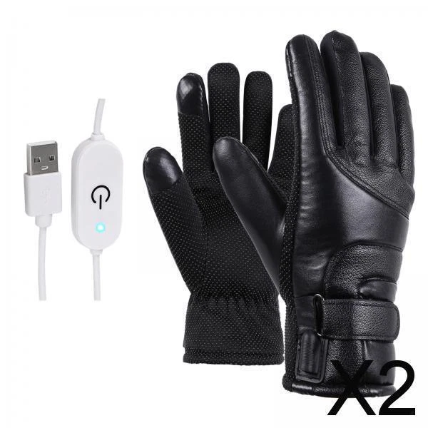 2X Gants Chauffants électriques Thermostat Sans électrode à écran
