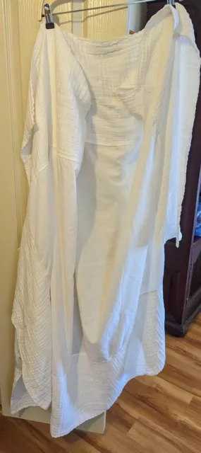 Aden And anais white muslin CRIB SKIRT 100% Cotton Split Corner Textured