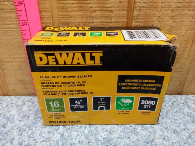 NEW!! DEWALT 3/4 in. x 16-Gauge Galvanized Staple 2000 A11