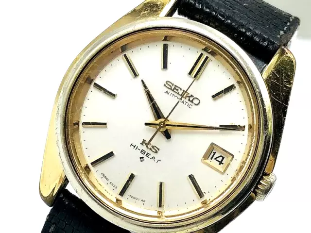 KING SEIKO KS Men's 5625-7000 HI-BEAT Automatic Watch St.Steel Gold Plated Date