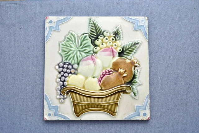 Antique Japanese Majolica Tile, c.1920