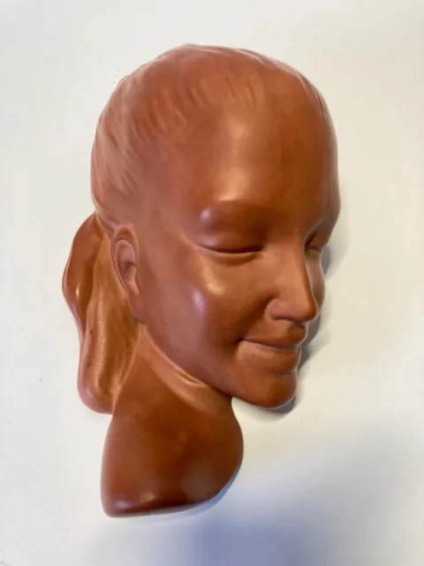 neuwertige Gmundner Keramik 50er 60er Jahre Wandmaske Nr. 2376 C