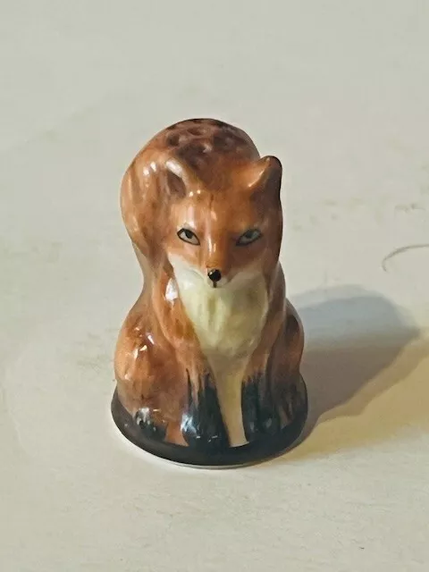 Franklin Mint Friends of Forest Animal Thimble 1982 Vtg Figurine Red Fox Limited 3