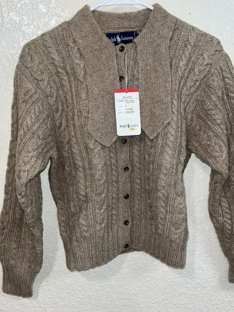 Vintage Kand Knit Ralph Lauren Wool Sweater Size S Nwt
