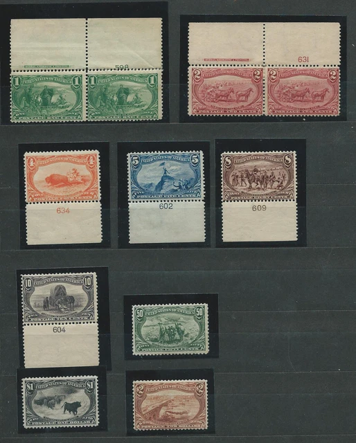 USA 1898 - #285-293 Trans-Mississippi Exposition Issue, MNH & MH stamps USA 1898 - #285-293 Trans-Mississippi Exposition Issue, MNH & MH stamps