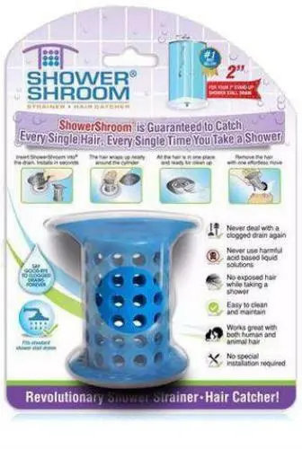 ShowerShroom® (Blue) 2" Revolutionary Hair Catcher for Shower Drain by TubShroom