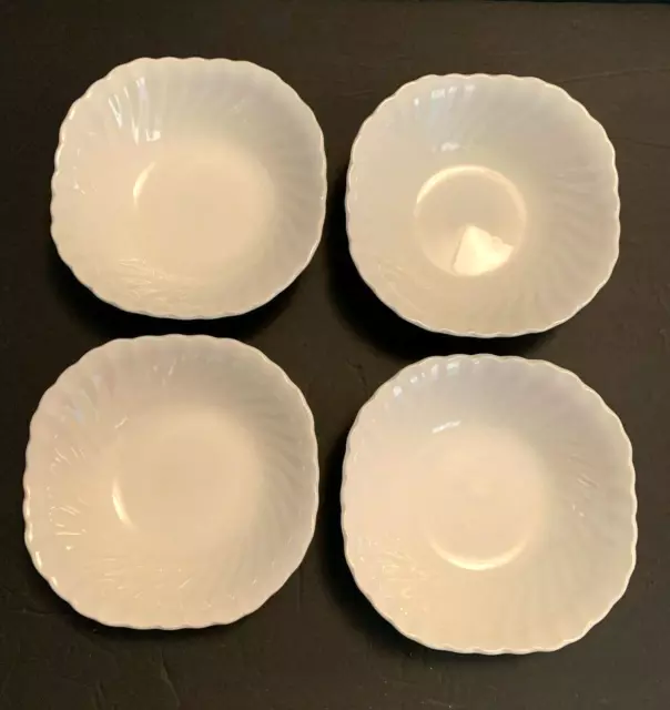 Johnson Brothers England REGENCY White Square Cereal Soup Bowls 6" Swirl - Set 4