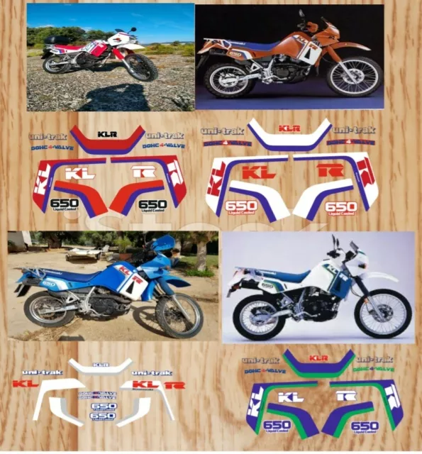 Kit adesivi decal stickers livree Kawasaki klr 650 1987