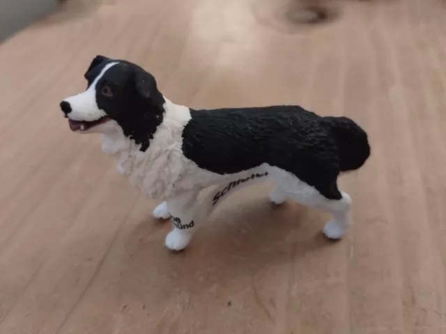 3" Schleich Retired 2011 Farm Life Border Collie Dog Animal Toy Figure 16840