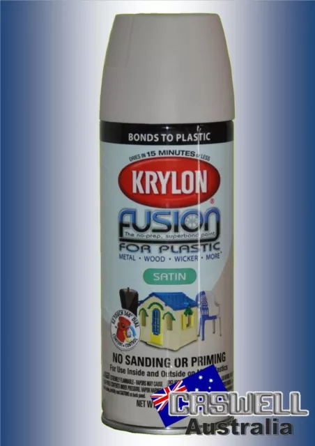 Krylon Fusion Plastic Paint 340gm - Satin White- AUS Seller