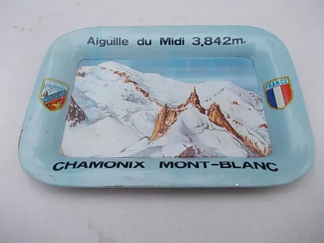 Jolie coupelle CHAMONIX MONT BLANC AIGUILLE MIDI 1960 ramasse monnaie chamois ! 3